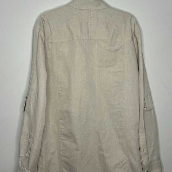 Helmut Lang Twill Linen Shirt Natural Tan Men’s XL - Picture 5 of 5